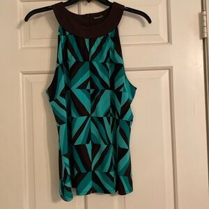 Tahari sleeveless top length at crotch